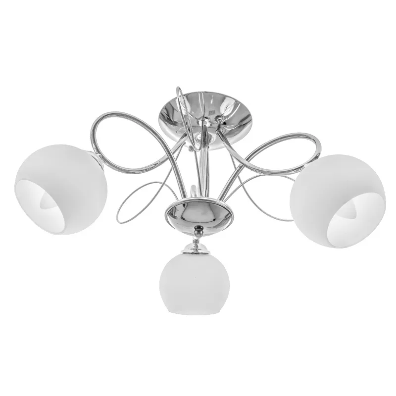 Люстра стельова в спальню E27 60W CH+WH (LK-569C/3)