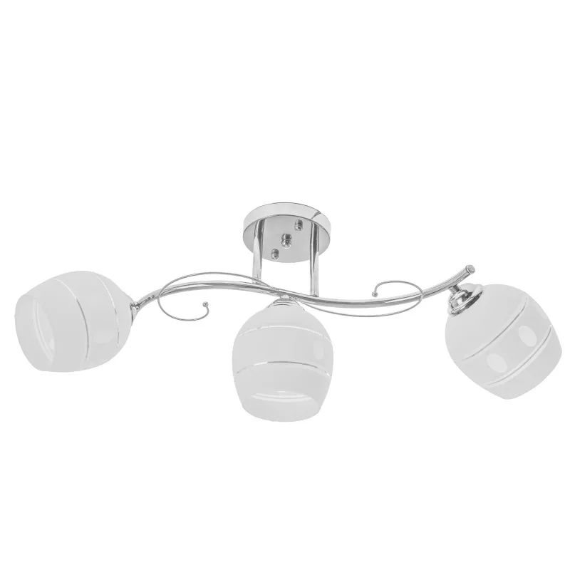 Люстра стельова в спальню E27 60W CH+WH (LK-589C/3)