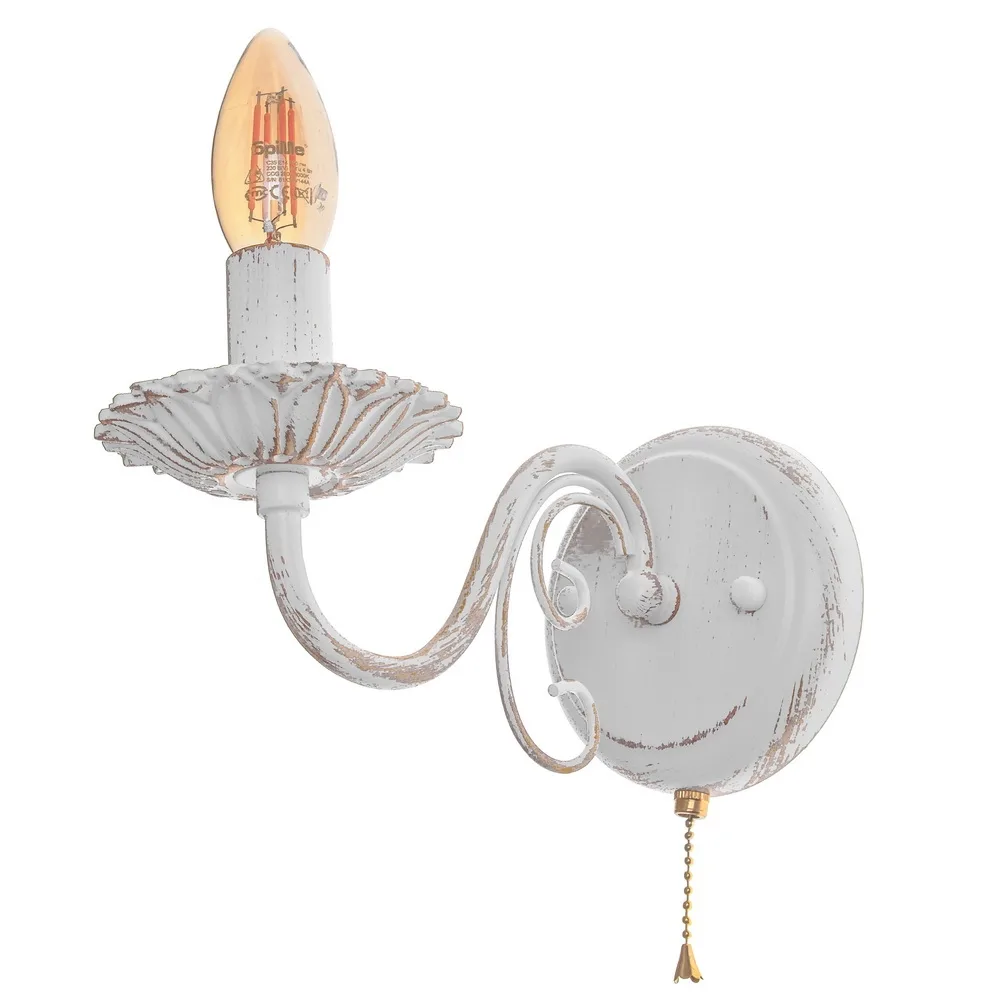 Бра настінне накладне класичне BKL-666W/1 E14 WH+G