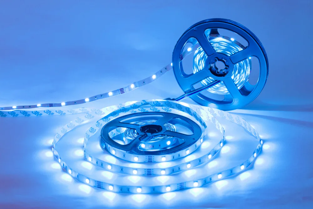 Кольорова LED стрічка негерметична 12V 3.6W 12V 2835 RGB PCB IP20 1m (BY-030/60) фото 4