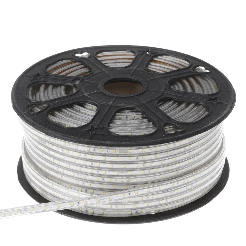 Світлодіодна стрічка вологозахищена теплий відтінок 220V 4.8W 2835 WW WHITE PCB IP65 1m (BY-028/60) фото 6