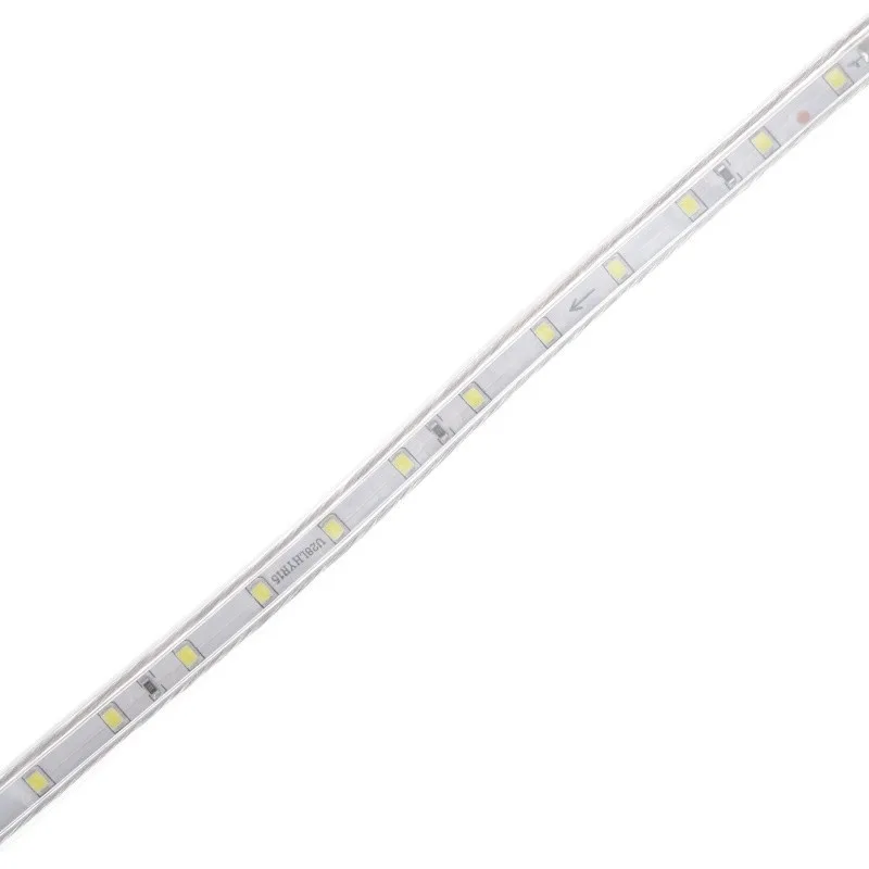Світлодіодна стрічка вологозахищена холодний відтінок 220V 4.8W 2835 CW WHITE PCB IP65 1m (BY-028/60) фото 7